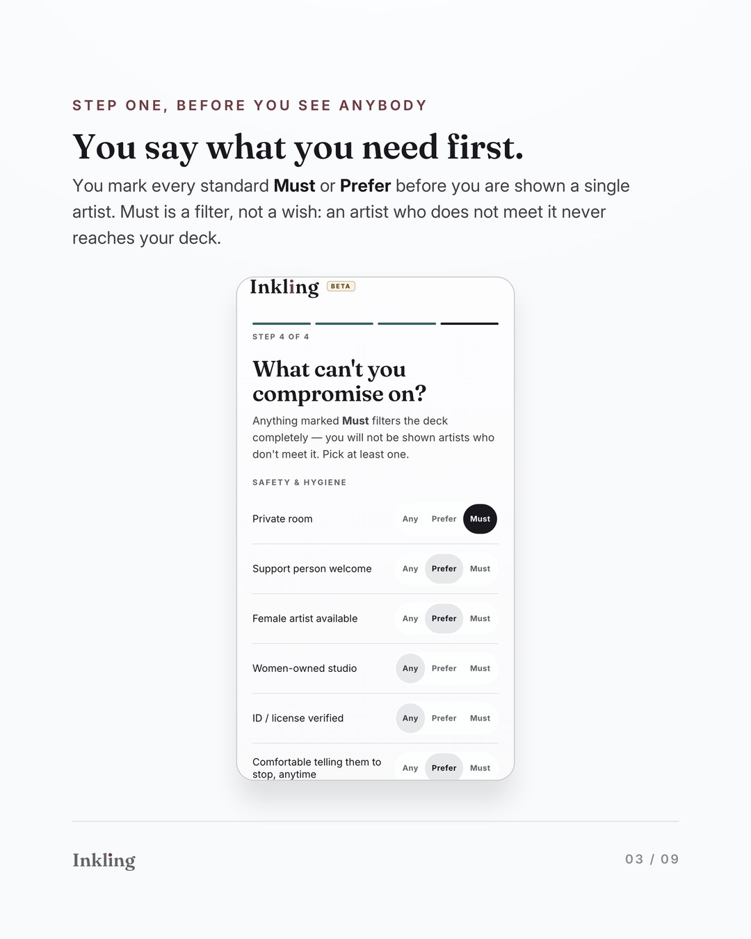Inkling client screen 3 of 9